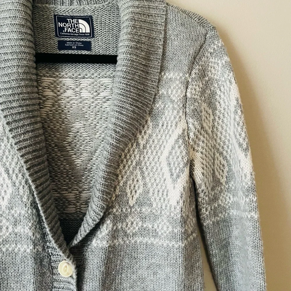 Women's The‎ North Face Wool Blend Front Button Sweater Jacquardigan Cardigan